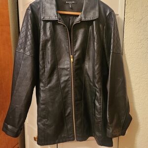 Baccini Black Faux Leather Jacket